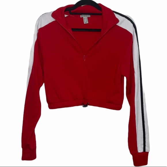Forever 21 Cropped Pullover Sweater Red White - Picture 1 of 8
